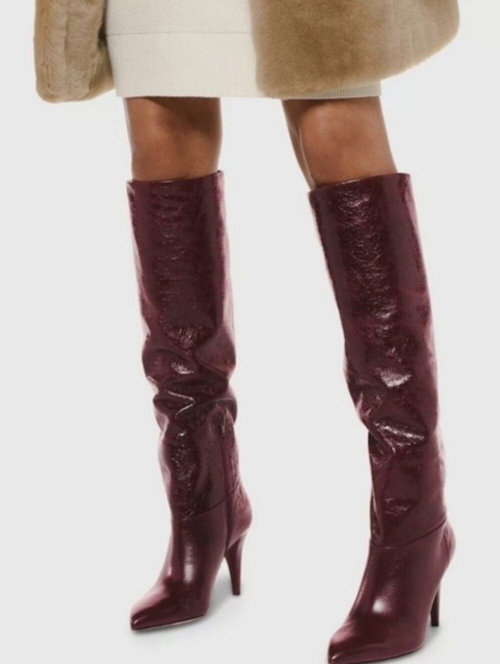 Michael Kors Oxblood Rosalyn Tall Knee High Leather Boots Size 5